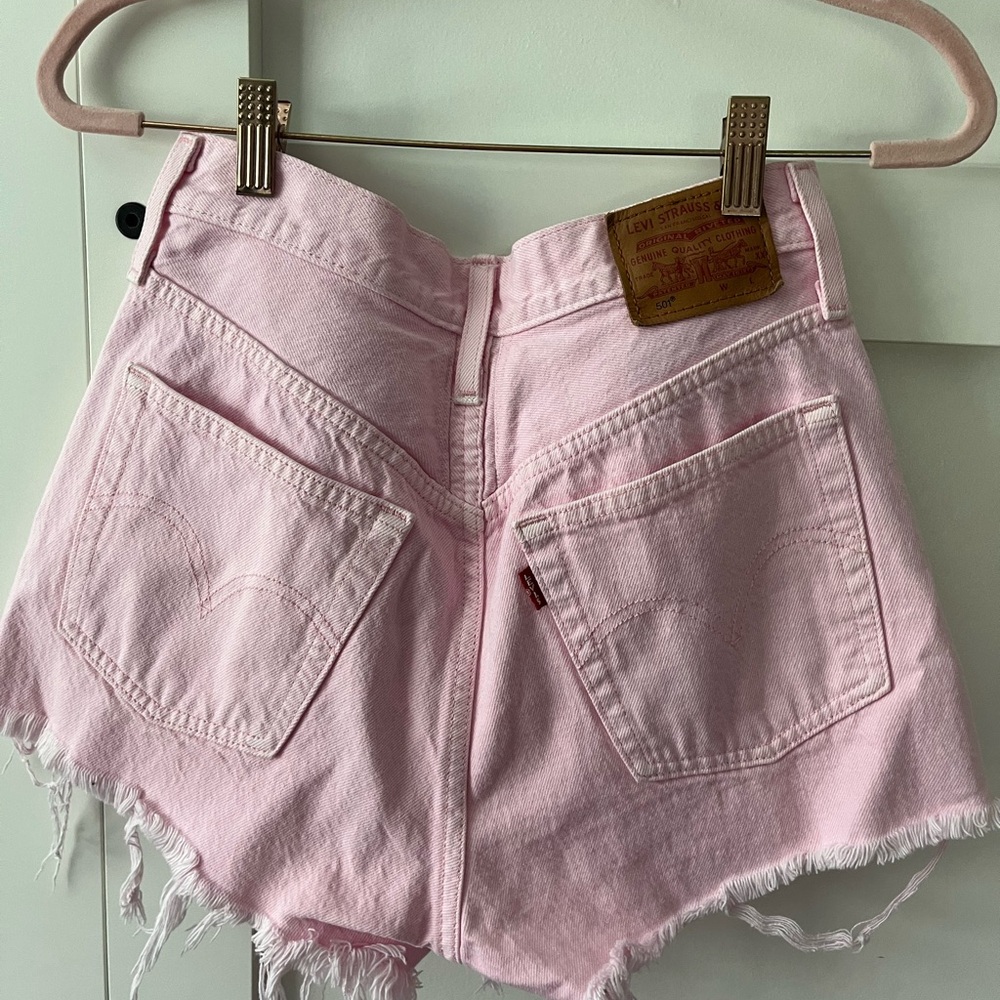 Levi's Pink Denim Cutoff Jean Shorts - Picture 2 of 5